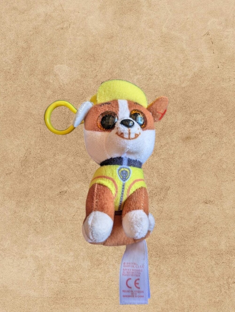 Ty Beanie Boos Paw Patrol Rubble The Bulldog Clip/Keychain